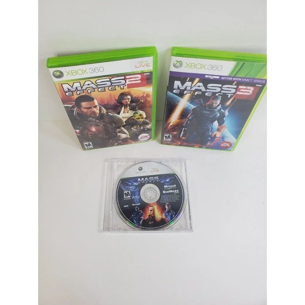 Mass Effect Trilogy Xbox 360 Microsoft Three Game Lot Bundle Tested Working